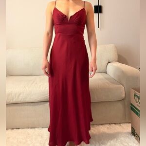 Elegant Red Evening Gown selfie Leslie